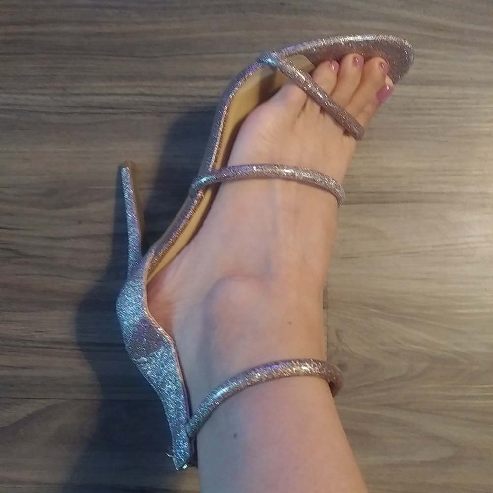 Bebe pink glittery heels